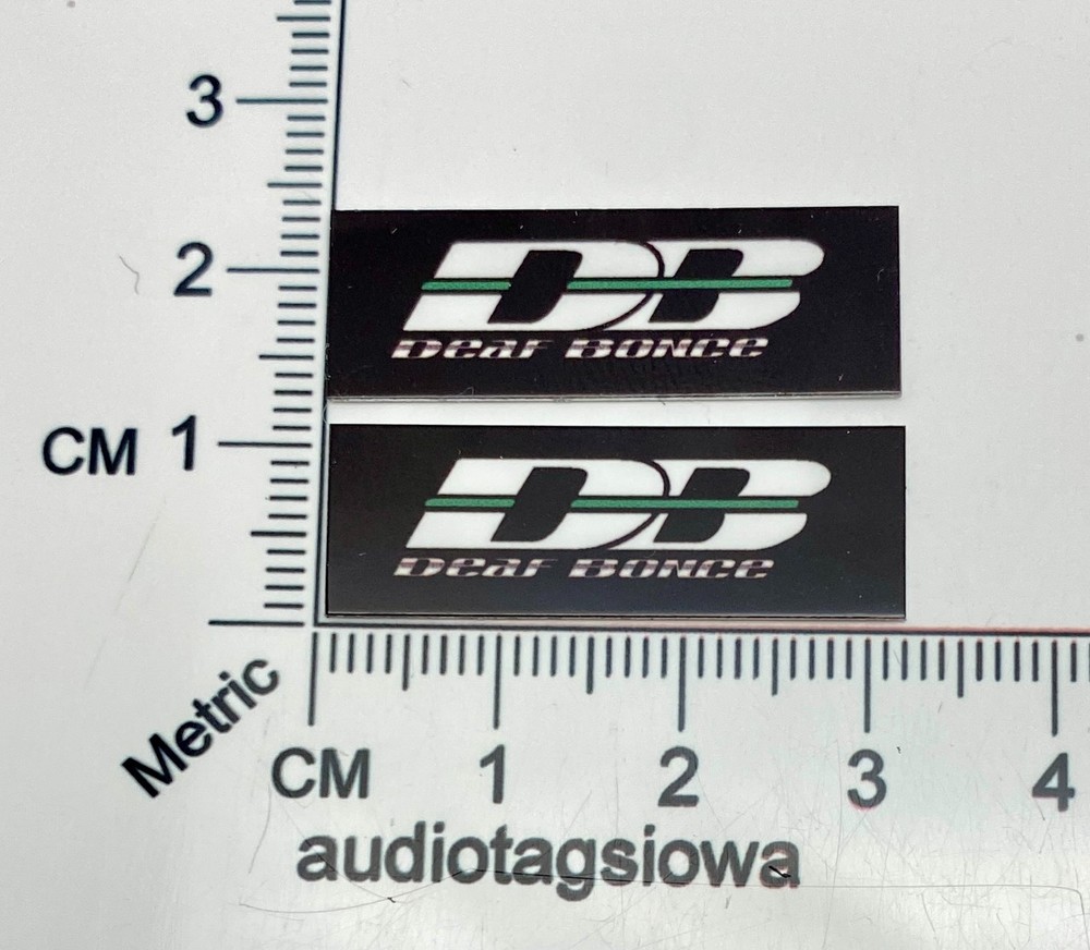 Deaf Bonce Speaker Badge Logo Emblem Aluminum Self Stick PAIR
