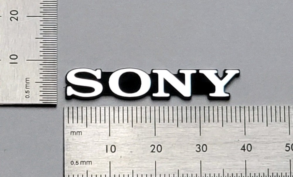 SONY Monitor Badge Logo Label 39mm Custom Incised Acrylic With Adhesive