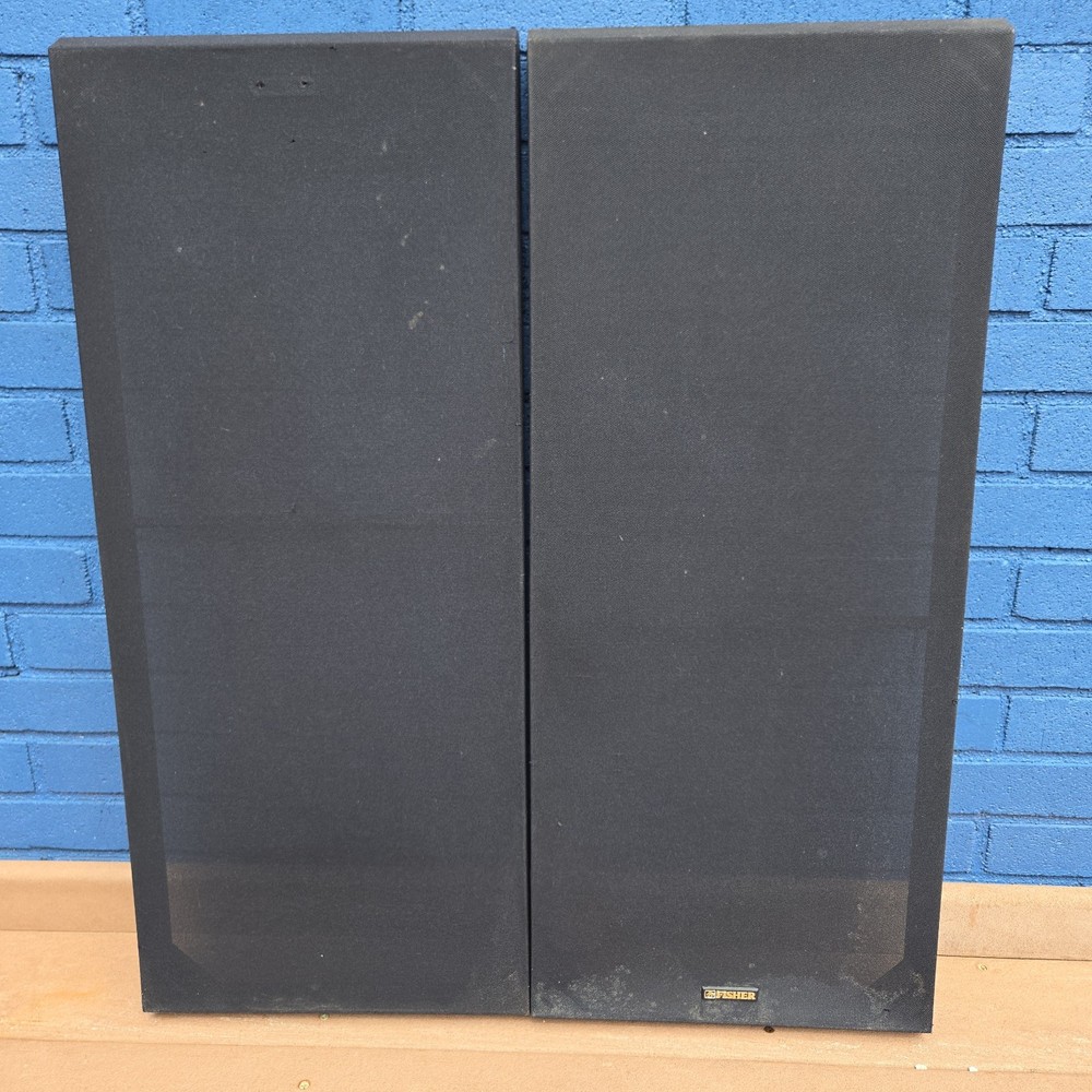 PAIR Fisher STV 873 grill frames with grill cloth for speakers 14×33.5