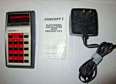 1976 Texas Instruments Concept 1 Calculator Working Instruc, Orig Charger Zayre