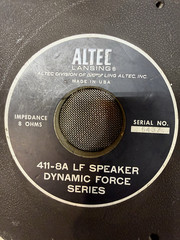 Altec 411-8A LF Newly Re-Coned 8 OHM 15″ Woofers! Only 4″ Voice Coil Altec Made!