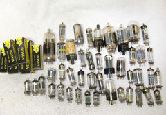 Big LOT of 50 Radio/Television Vacuum Tubes. Some New in Box, Unknown Others