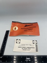 Zenith Television Receiver Space Command Operating Instructions Manual TV Prop