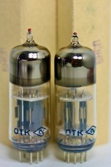 NOS 6N6P 6H6N USSR MILITARY RED-TIP Matched PAIR GOLD GRID TUBES