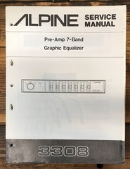 Alpine Model 3308 Equalizer Service Manual *Original*