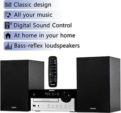 Philips Bluetooth Stereo System with CD Player, MP3,USB, AU in, FM Radio
