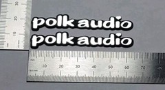 Polk Audio Speaker Badge Pair Logo Emblem Name Plate Brushed Silver