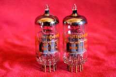 pair amperex 7308 tubes gold pins high end 6dj8