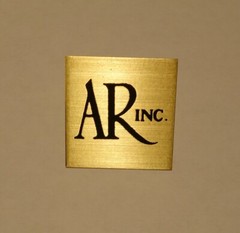 Acoustic Research AR Turntable Brass Badge _ Exact Repro Tag Nameplate THE BEST