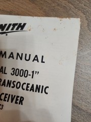 Zenith Service Manual Model Royal 3000-1. Transistor Transoceanic Portable