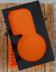 COMPLETE SET – JBL L100 ORANGE Quadrex Foam Inserts – Walnut Frames – Logo