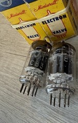 Matched Pair Philips Miniwatt ECC83 Ring Getter 12AX7A Rare Holy Grail’s NOS