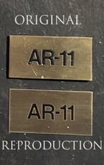 SOLID BRASS Acoustic Research AR-11 Speaker Logo Emblem Badges (2)