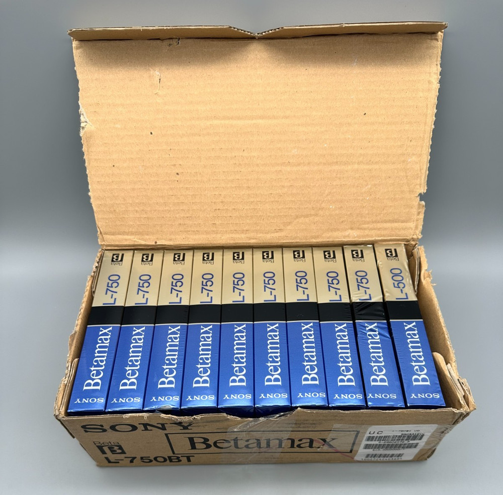 Sony L-750 BT Betamax Box Tape Lot Of 10 Tapes New Old Stock NOS (lot A)!