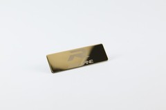Alpine stainless steel customize Logo Badge 60mm(2.36″)X20mm(0.78″) Gold