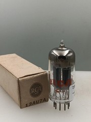 Strong RCA Mexico 12AU7A Long Grey Plates Halo Getter Serious Tubes A634