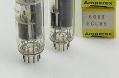 New Qty 2 Amperex 6GV8 ECL85 Heerlen Matched Pair Grey Plates Foil Getter NOS