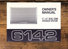 Alpine Model 6142 Speaker Owners / User Manual *Original*