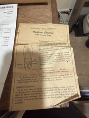Western Electric 1940s 274B Vacuum Tube with Box & Instruction Sheet