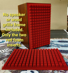 Torch Red.. ‘Sculptured Air’ Foam Grill Inserts..JBL L-100 Century Speakers
