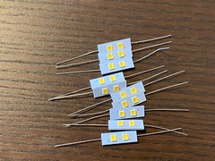 10 New Warm White Axial LED Wired 8V Lamps Vu Meter Light Bulbs (Qty Avail)