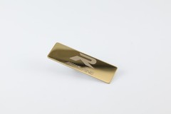 Alpine stainless steel customize Logo Badge 60mm(2.36″)X20mm(0.78″) Gold