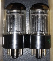 6SN7WGTA JAN Sylvania NOS tubes pair (2) tested black angled plates