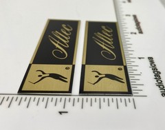 Altec Lansing Badge Logo Emblem Pair Custom Aluminum Vintage Look Self Stick