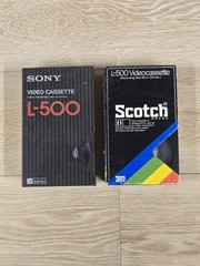 L-500 Betamax Tapes Set Of 2 Sony & Scotch Used