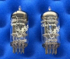 TWO Amperex 7025 Tubes /Amplitrex 💪/ BIG O Getters 1960 Bugle Boy /ECC83 12AX7