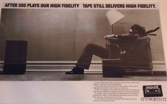 FRAMED Maxell Cassette Tape “BLOWN AWAY” 1982 Ad Poster 23″x20″ JBL L100 Speaker