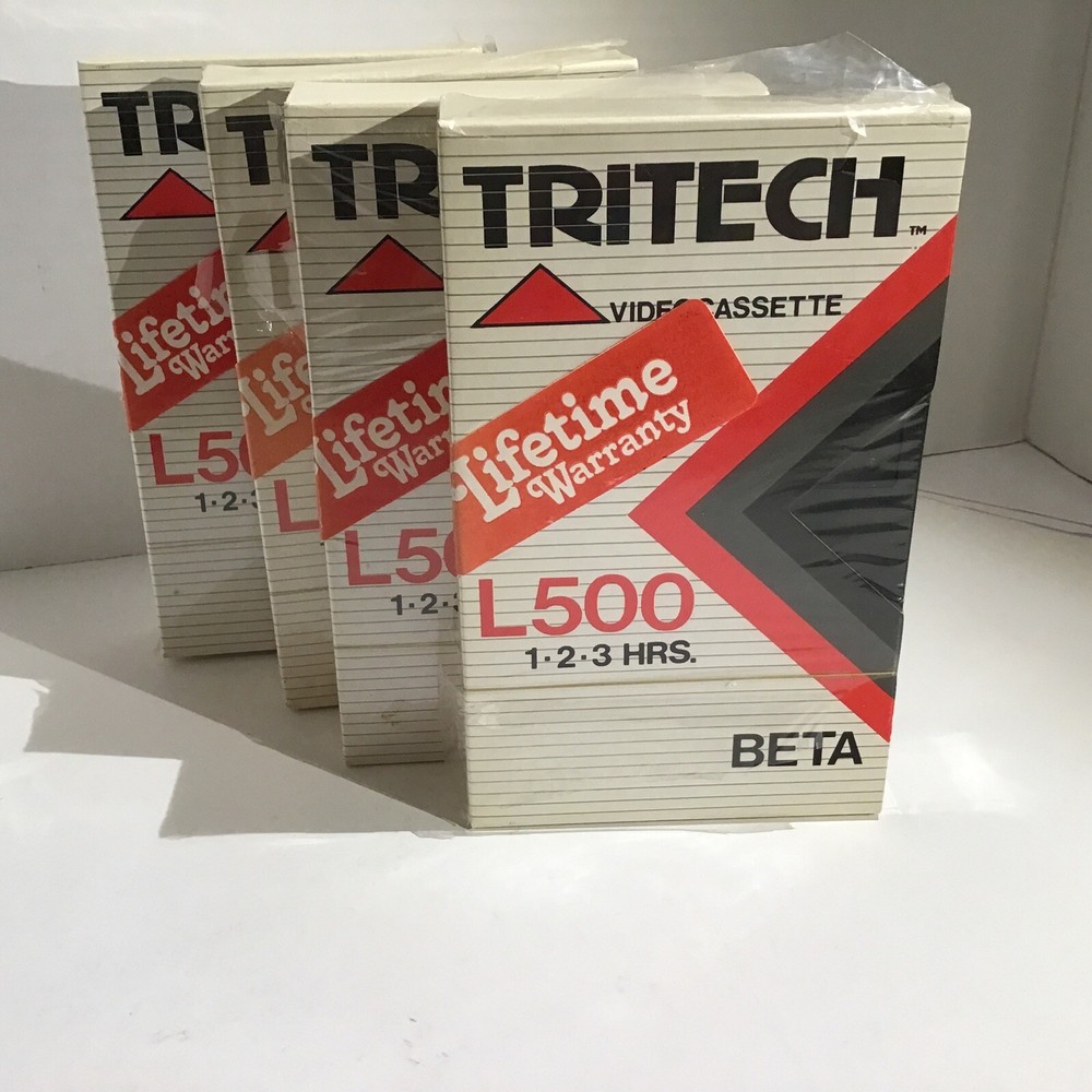 Lot of 4 Video Cassette L-500 Beta Tapes 1, 2, 3 Hours. NEW Sealed