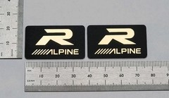 Alpine Car Audio Speaker Badge Logo Premium Gold Pair With Adhesive