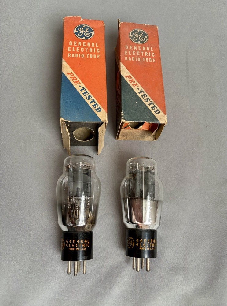 Pair NIB GE 2A3 Tubes Triodes WWII era Spring filaments – Read Description