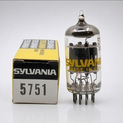 Sylvania 5751 USA Short Gray Plate Halo Getter NOS Strong Tested Low Microphonic