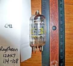 Strong Raytheon Short Gray Plate O Getter 12AX7 / ECC83 Tube – 114/108
