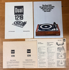 Vintage Dual 1219 Turntable Operation Specification Manual Instructions Germany