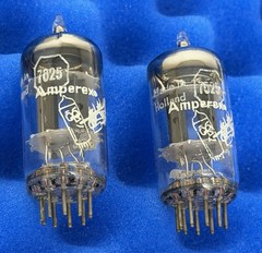 TWO Amperex 7025 Tubes /Amplitrex 💪/ BIG O Getters 1960 Bugle Boy /ECC83 12AX7