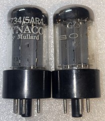 Matched Pair Mullard 5AR4 GZ34 FAT BASE Rectifier Tubes Amplitrex Tested NOS F31