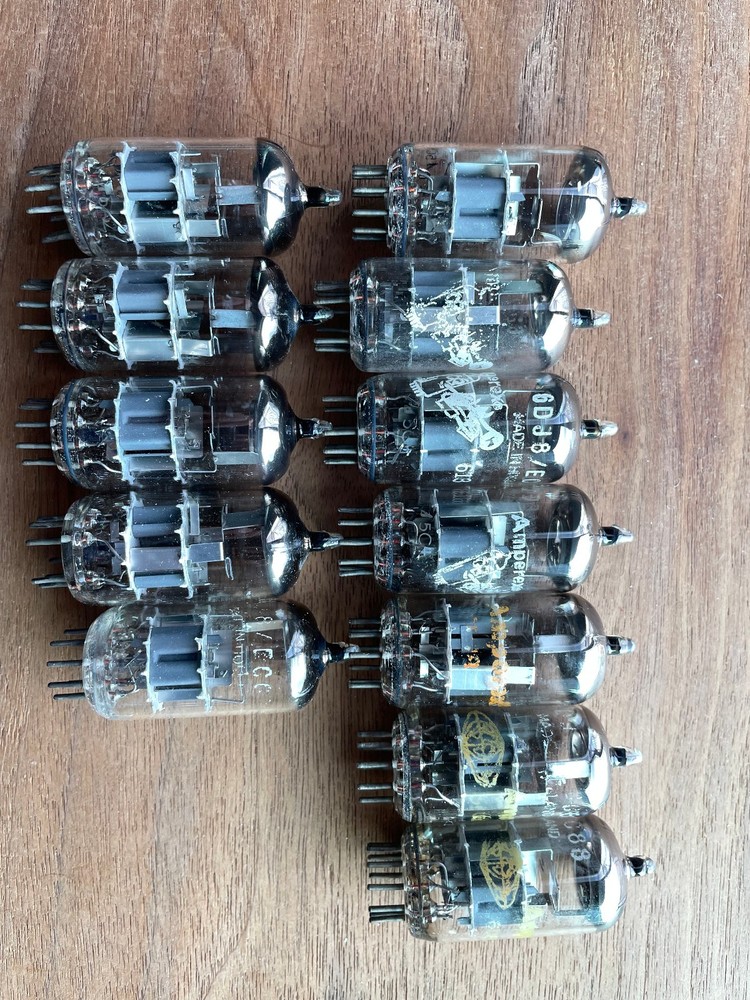 6DJ8 6922 ecc88 Vacuum Tubes Lot Of 12 Amperex Bugle boy