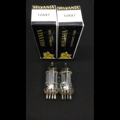 MATCHED PAIR SYLVANIA 12AX7 ECC83 D Getter Vintage VACUUM TUBES Test NOS 5.9348