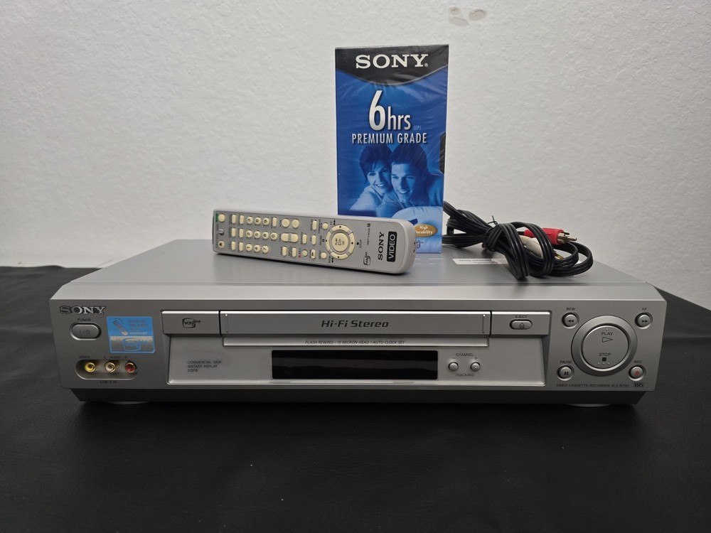 Sony SLV-N700 Hi-Fi Stereo VHS VCR 19 Micron Head Flash Rewind w/ Remote Tested