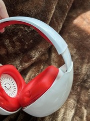 Vtg Zenith Headphones space age MCM White Red cord Japan