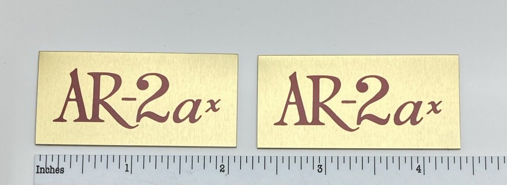 AR-2ax Speaker Grill Badges Pair Custom Made Aluminum