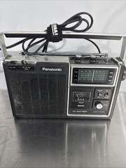 Vtg Panasonic RF-1080 AM/FM PSB 3-Band AC Portable Radio Black Tested Works