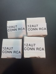 Quad 4 Conn by RCA 12AU7A ECC82 Tubes, Closely Matched, Clr Top, Lg Pl, #2