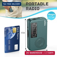799 Mini Radio AM FM, Battery Operated Radio with Lanyard, Weight 2.7oz | Excell