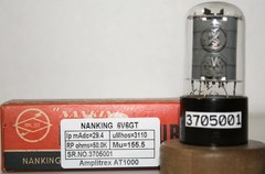1x 1970s 6V6GT NANKING Bottom Square Getter Made in China Amplitrex Tested Tube