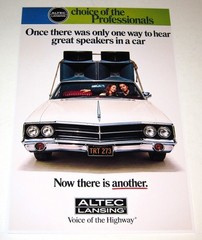 Altec Lansing “Voice of the Highway” Car Speaker 1978 Poster 19″ x 13″ Horns