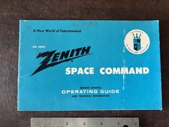 Vintage Zenith TV Television Space Command Remote Control Owners Manual